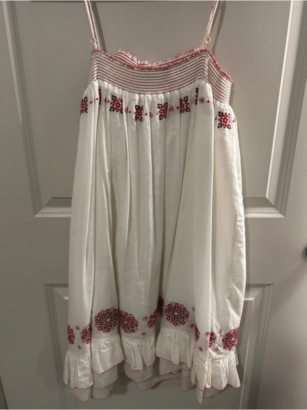 SUSANA MONICO EMPIRE DRESS EMBROIDERY SHEER W SLIP Size Small